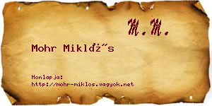 Mohr Miklós névjegykártya