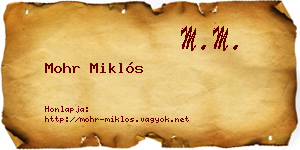 Mohr Miklós névjegykártya