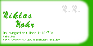 miklos mohr business card